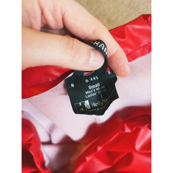 VTG Helly Hansen Y2K Retro Ski Unisex Shell Leather Pants S Red Utility Gorpcore - Picture 8 of 9